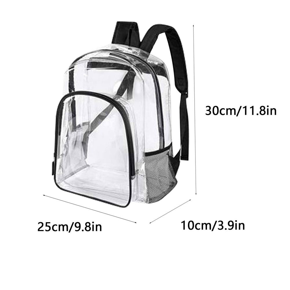 Clear Backpack,Large Transparent Backpack,Waterproof PVC Transparent Backpacks Clear Book Bag, for Work,Stadium,Travel,Security,Festival,College,Black