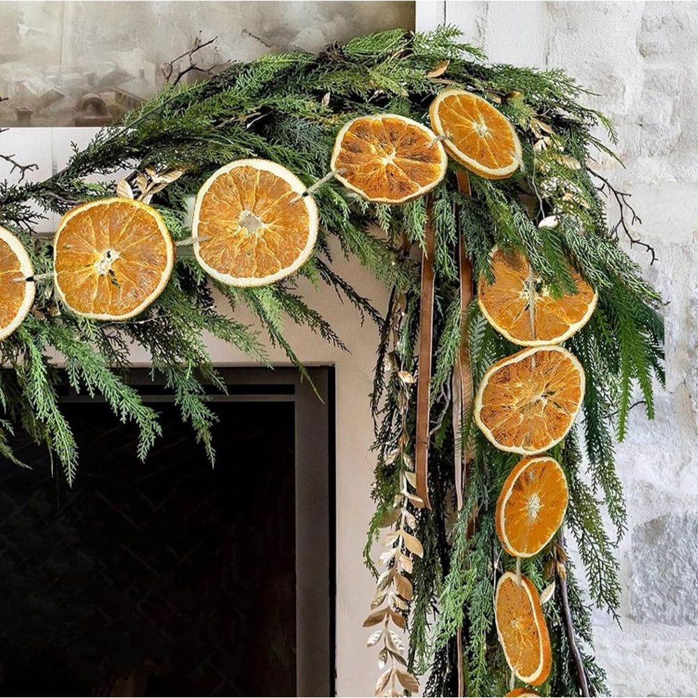 Dried Orange Slice 118Inch Natural Christmas Decor Rustic Farmhouse Tree Fireplace Mantle Holiday Wedding Party Eco Friendly Decoration Clearance