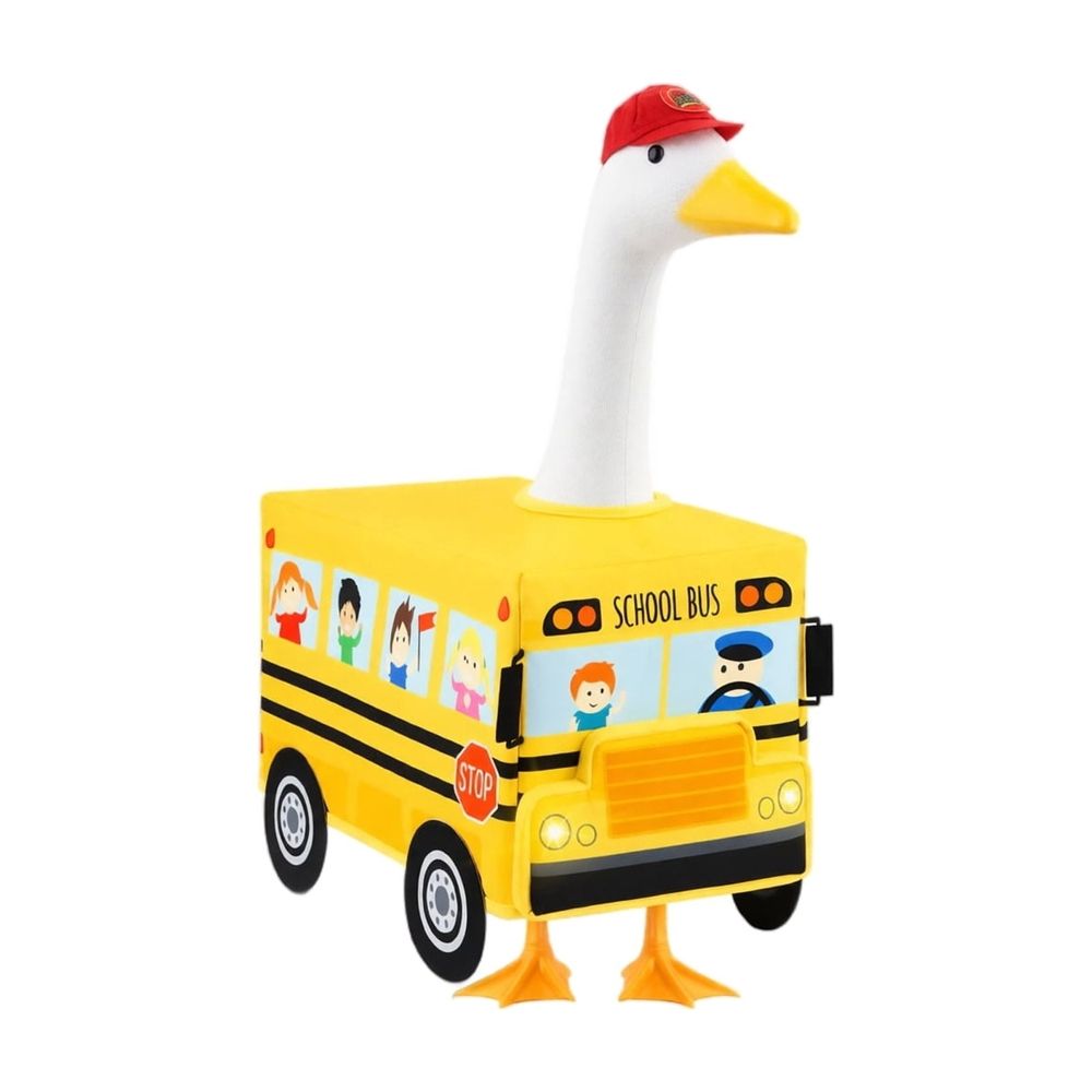 Back to School Supplies,Porch Goose Outfit Set with school bus Decorative Costume for 23 Inch Goose Figurines Seasonal Home Porch Yard and Holiday Decorations