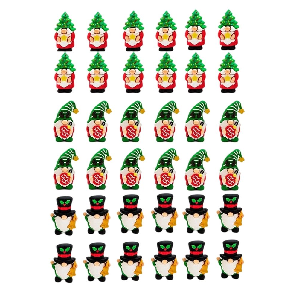 36Pcs Mini Christmas Gnome Figurines, PVC Holiday Miniature Ornaments with 3 Hat Styles, Tiny Shelf Sitters, Tabletop Decor for Party Favors, Winter Centerpieces and Advent Calendar Fillers