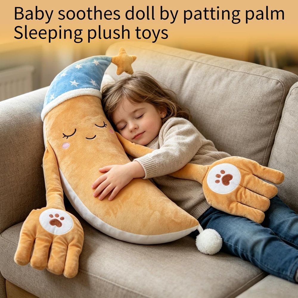 Plush Patting Companion Doll with Remote Control, Soft Cuddle Sleep Soother with Rhythmic Patting Hands, Calming Comfort Toy for Bedtime, Nap & Relaxation, Thoughtful Gift for New Families