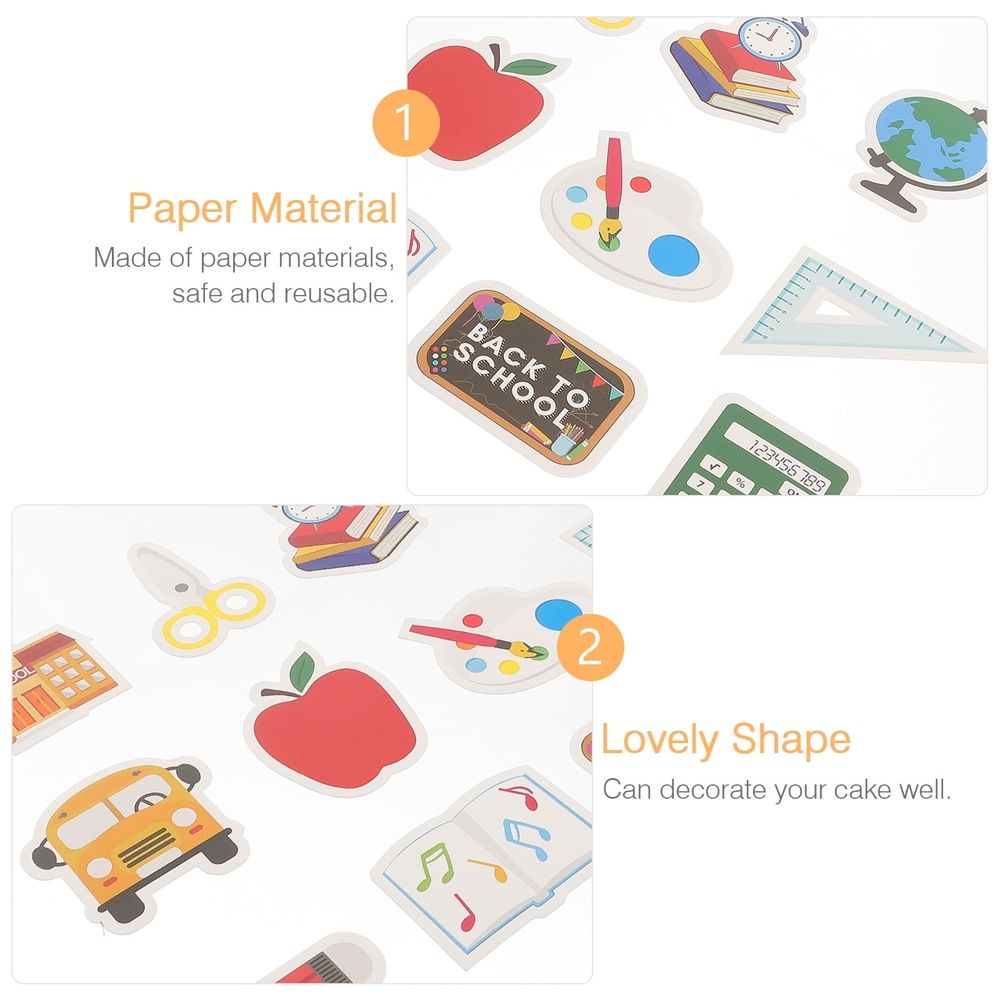 DIY School Bus Pencil Ruler Shaped Cupcake Toppers 24pcs Students
