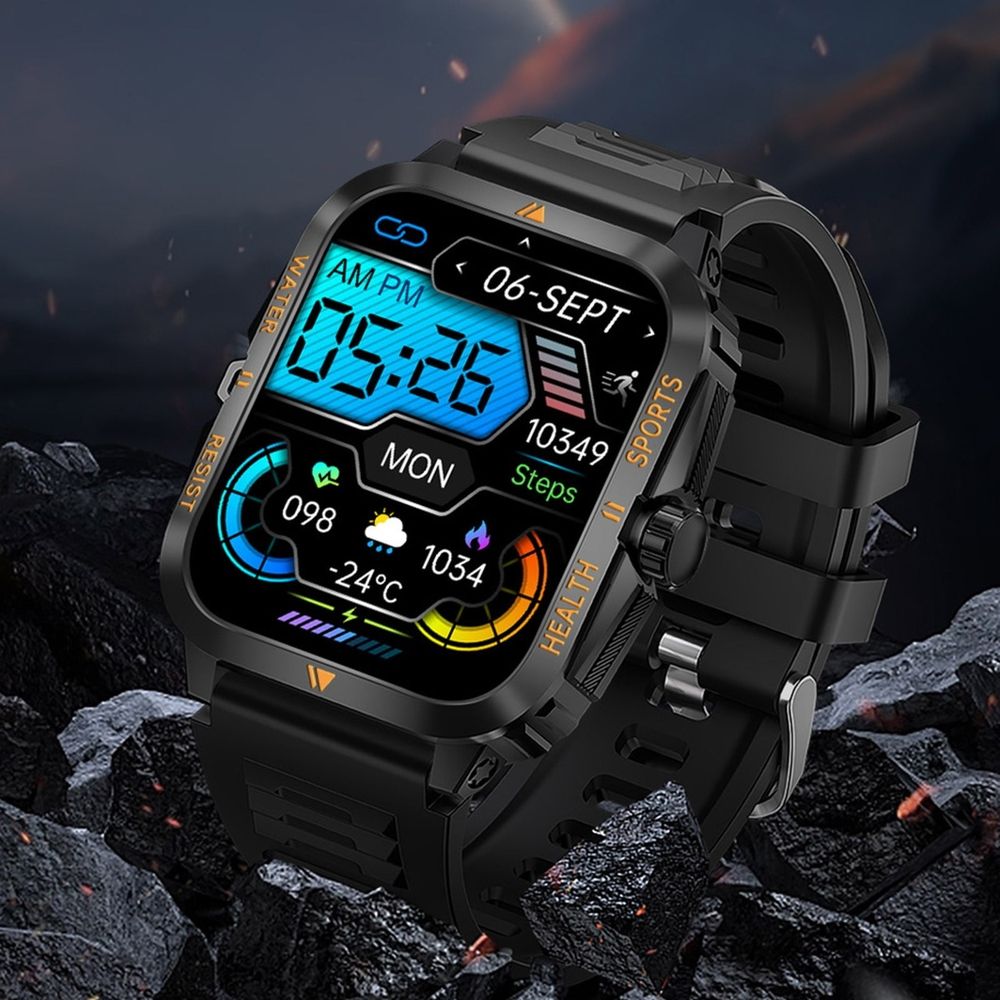 Outdoor Waterproof Smart Watch for Men, HD Large Screen Smartwatch for Bluetooth Call, Sport Modes Fitness Trackers Hearts Rates Sleep Monitor