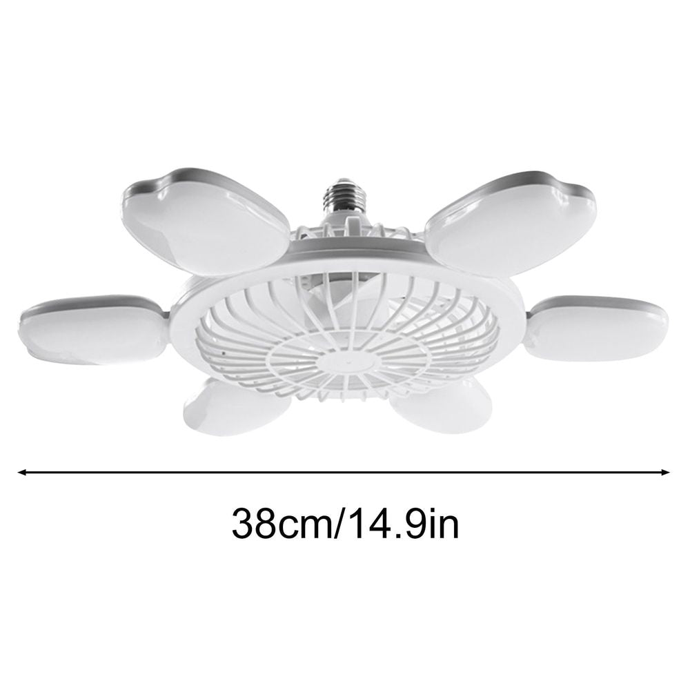 Socket Fan Light with Remote, Screw in Small Ceiling Fan with Light, Wireless Light Socket Fan, Dimmable LED Ceiling Fan, Semi Flushs Mount Ceiling Fixture with Foldable 4-Leaives Designs