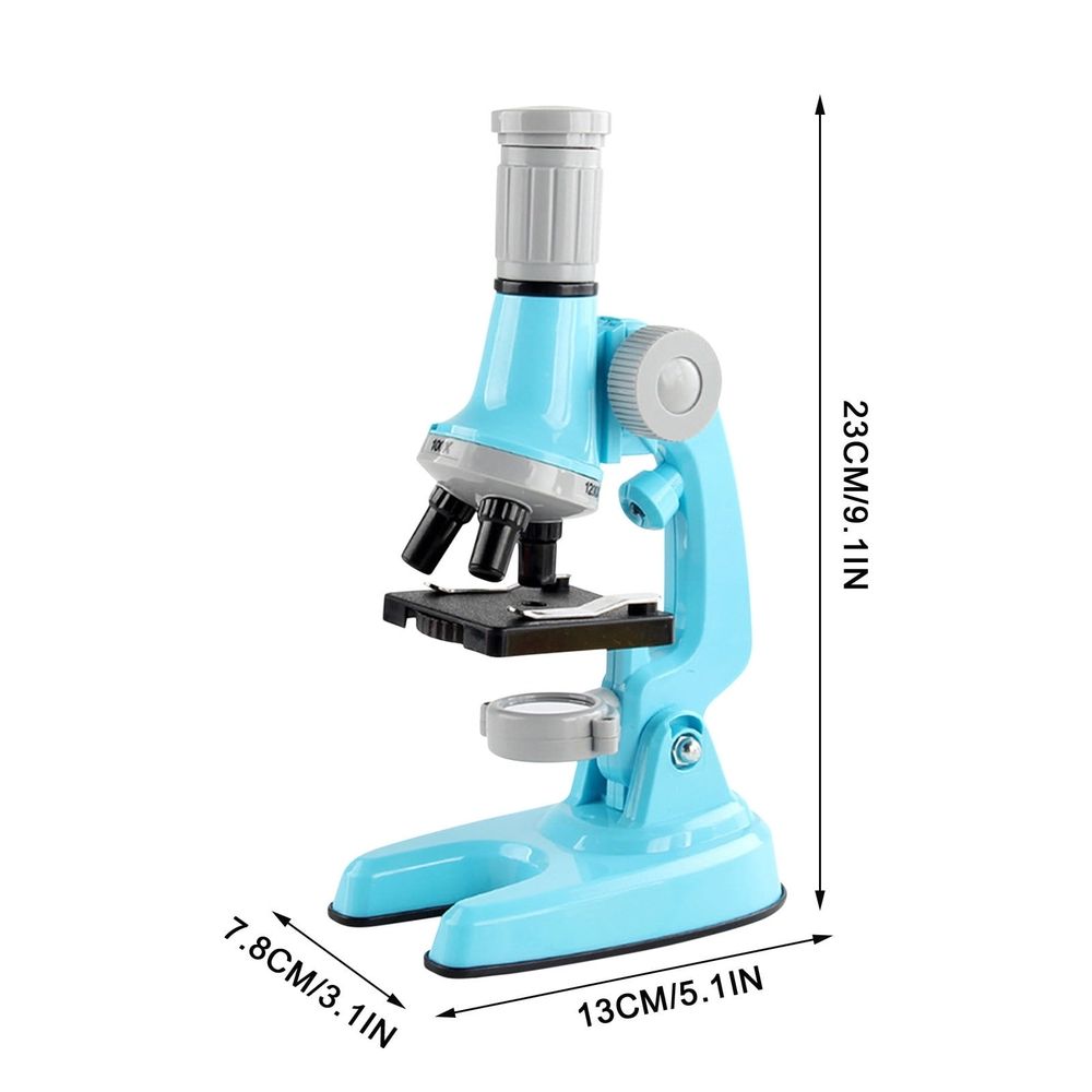 Microscope Science Kit - 100X-1200X Magnification with LED & Specimen Tools, 5.1 x 3.1 x 9.1in(White)