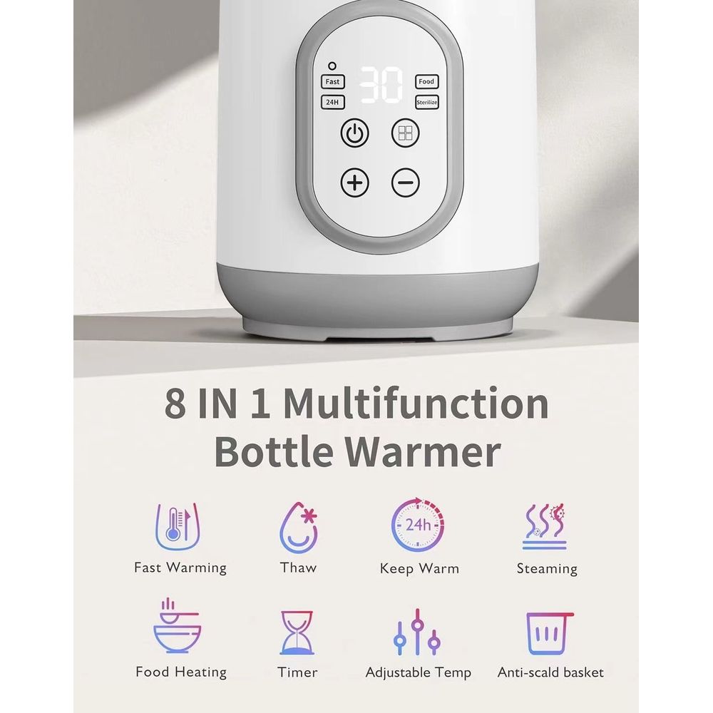 Baby Bottle Warmer for Breastmilk,Multifunctional Bottle Warmer for Home with Defrost & Timer ,Accurate Temperature Control,Fast Heating,Keep 24H Warm