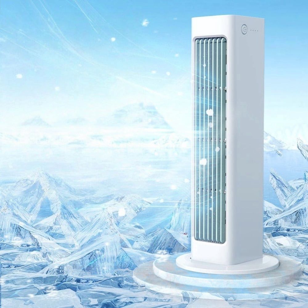 Mini Air Conditioner with USB-C - Rechargeable Bladeless Fan for Bedroom, Office, Dorm, Car, Evaporative Mini Air Conditioner