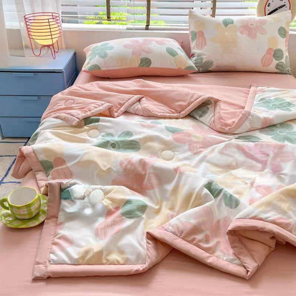Soft Cooling Quilt Queen Size 60x80 Inch - Machine Washable Air Conditioner Blanket, Lightweight Summer Throw