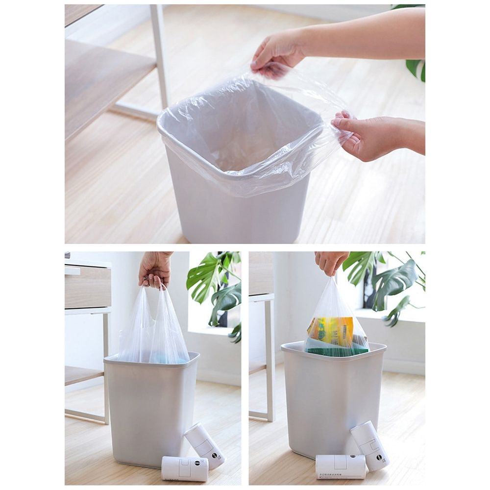 Trash Bags 50Pcs Trash Bags 2 Gallon Handle Garbage Bags Trash Can Liners Bathroom Bedroom Office Car Home Waste Plastic Trash Can Liners Garbage Bags