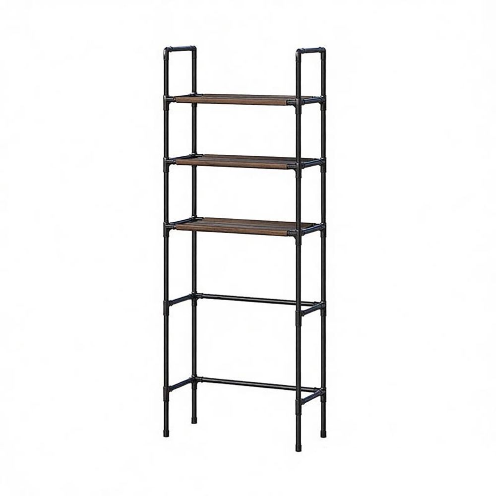 3-Tier Over Toilet Storage Rack, Bathroom Organizer Shelf with Toiletries, Towels, Shampoo, Durable Space-Saving Stand, Black 61x18.5x9.84in