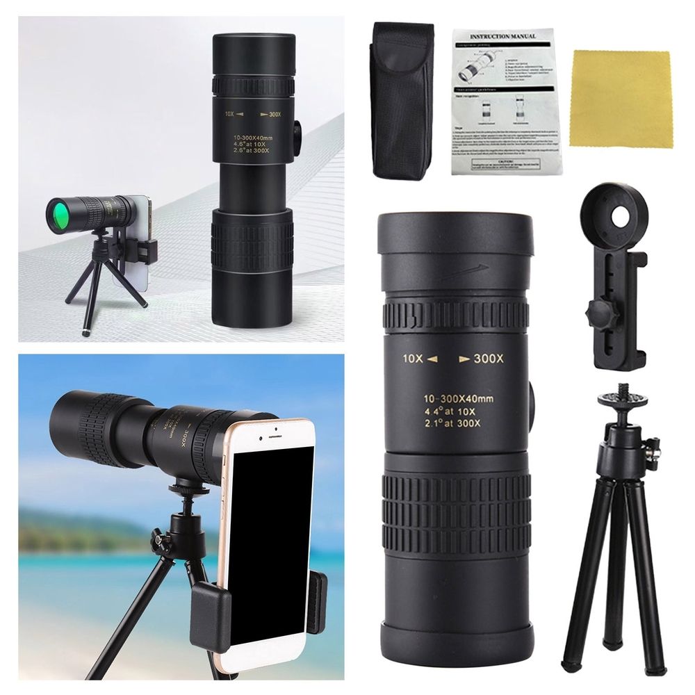 10 300x40 Portable High Magnification Monocular Telescope 2025 Monoculars For Adults High Powered With Smartphone Holder And Tripod Handheld Telescope For Bird Watching Hiking Junior Great Books 2