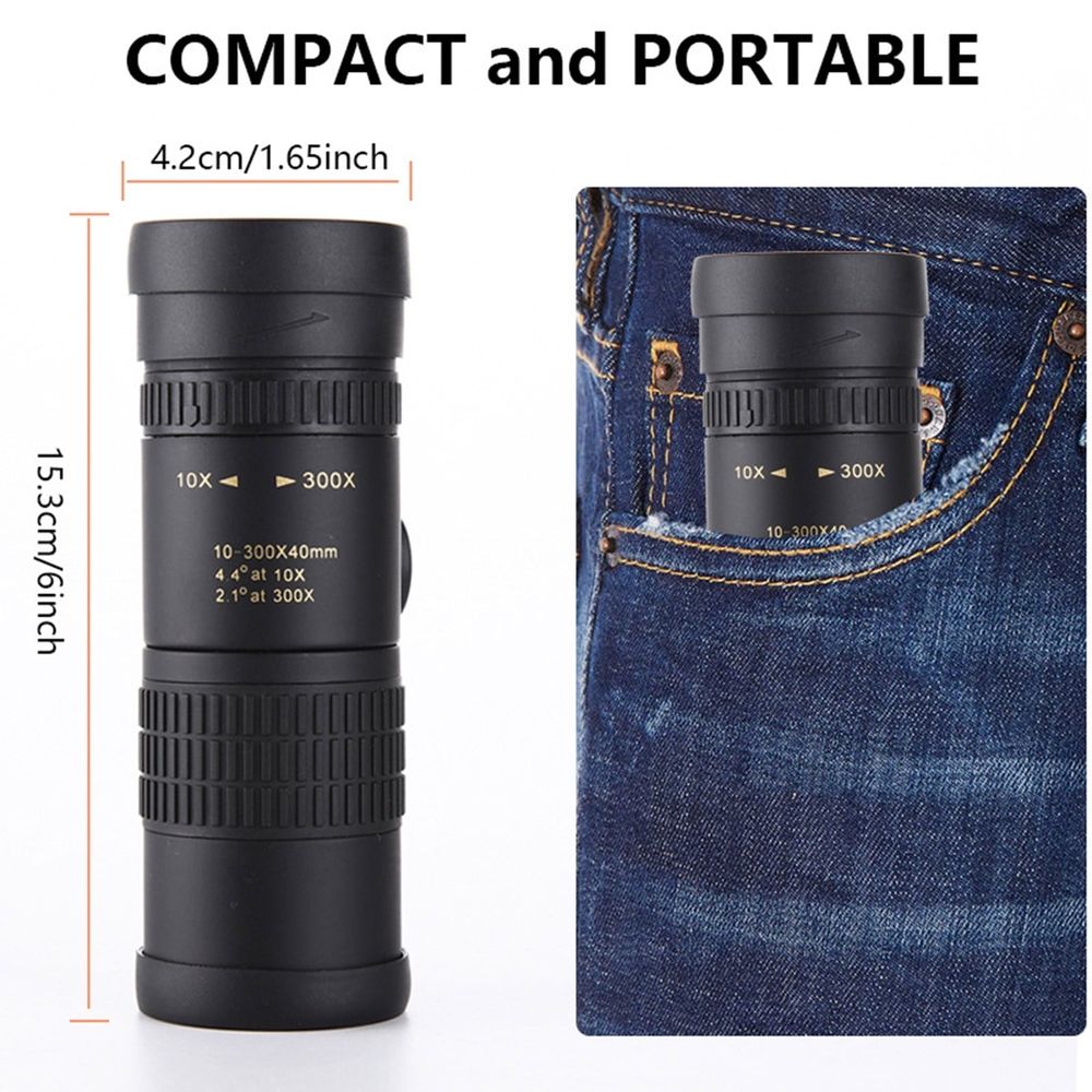 10 300x40 Portable High Magnification Monocular Telescope 2025 Monoculars For Adults High Powered With Smartphone Holder And Tripod Handheld Telescope For Bird Watching Hiking Junior Great Books 2