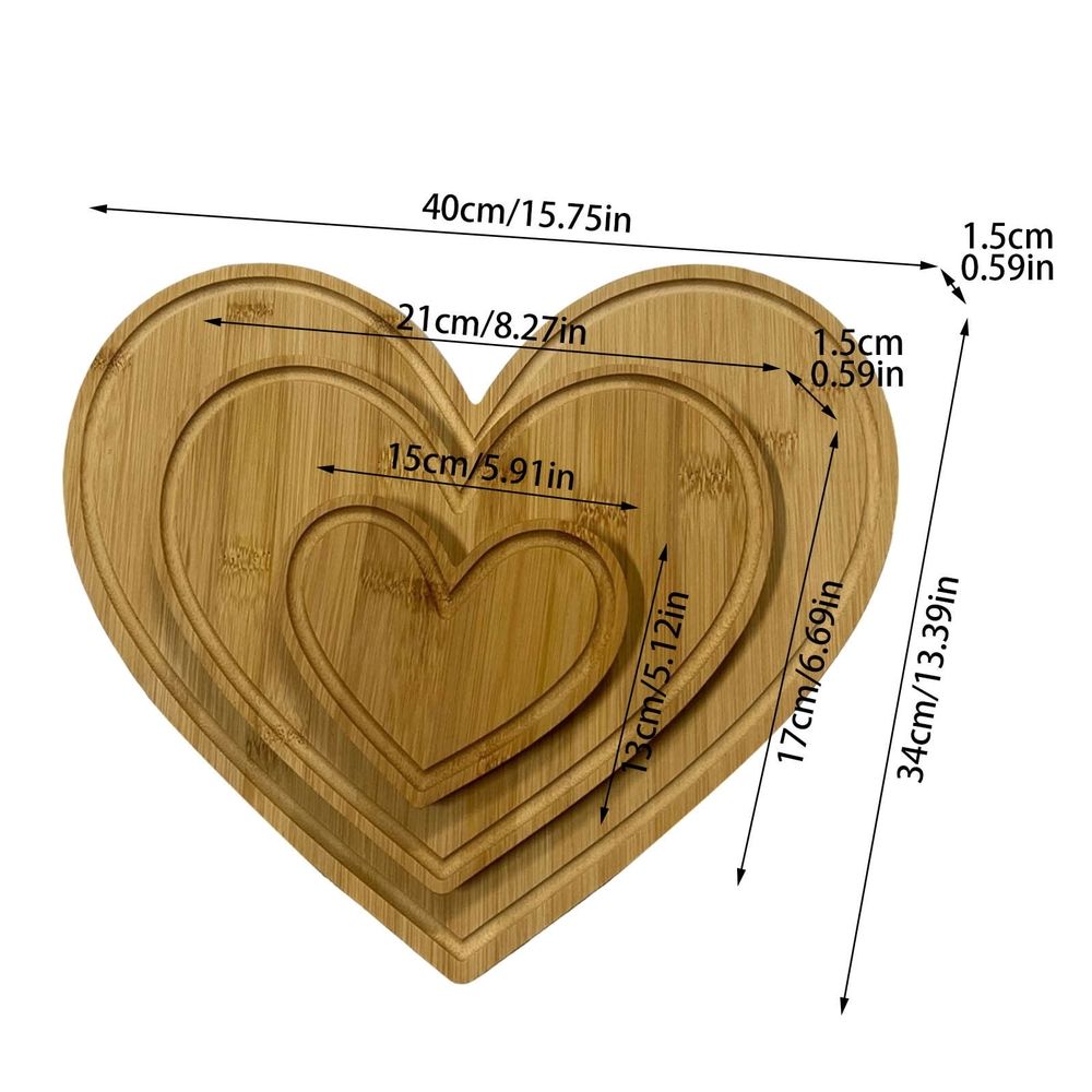 Heart Shaped Cutting Board Wood Breadboard Cheese Platter Cooked Food Board For Meat Cheese And Vegetables Valentine's Day Sheet Pans for Baking Cakes Baking Drying Racks Stainless Steel Silicone