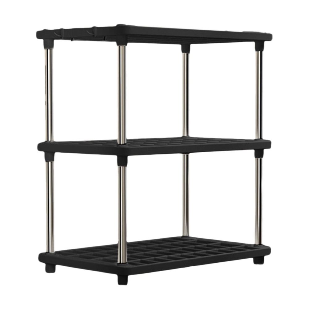 Utility rack, shelf unit, 3 tier heavy duty storage shelf, stable structure, for kitchen bathroom pantry laundry room organization