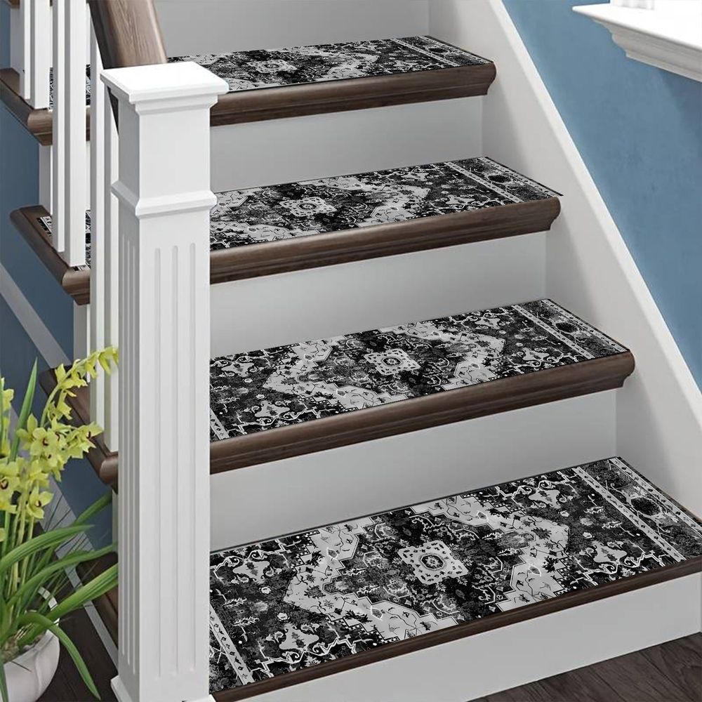 15 Pack Non-slip Stair Treads,Washable Safe Floor Rug,Protective Mat for Family Elderly Kids Pet Activity Area