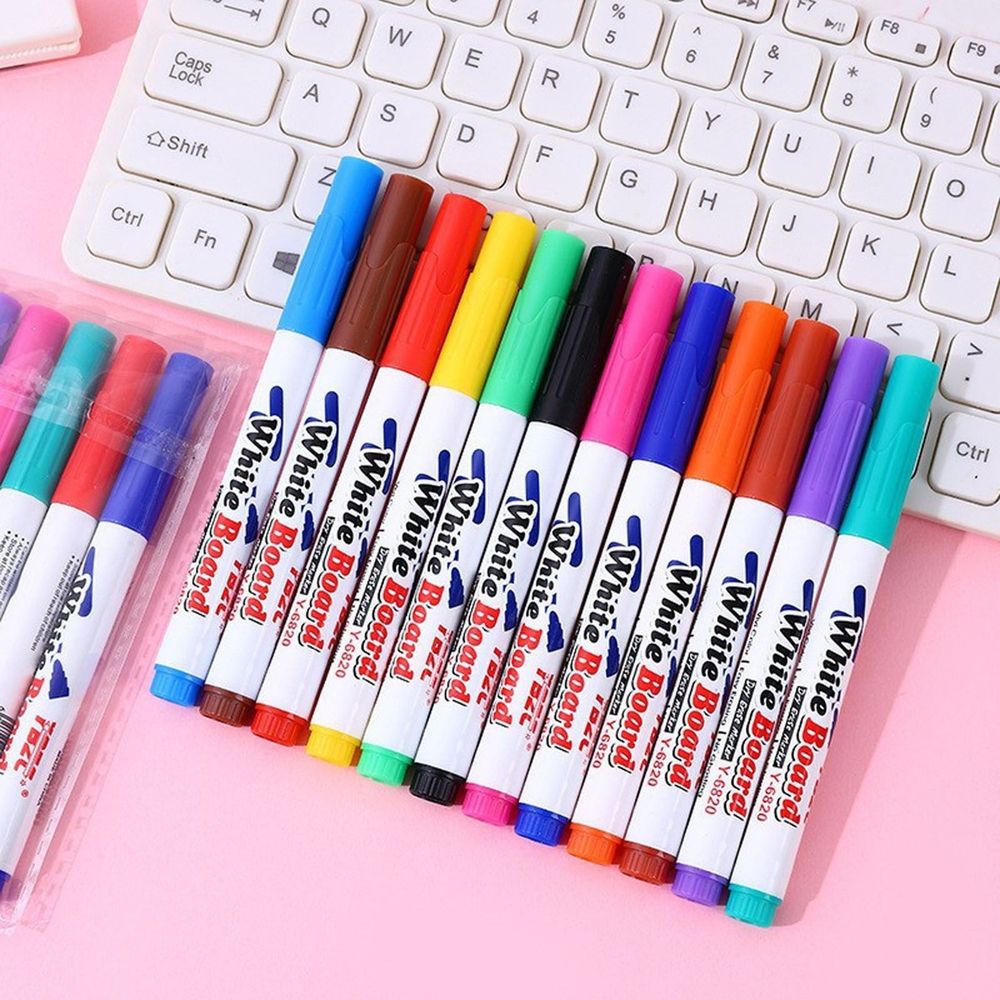 12 Magical Floating Drawings Bundle Kiddies Create Magical Floating Drawings Bundle Doodle Water Floating Pens With Ceramic Spoon 1ML Blank Story Book Glitter Markers for Kids Marker Kids Pencils