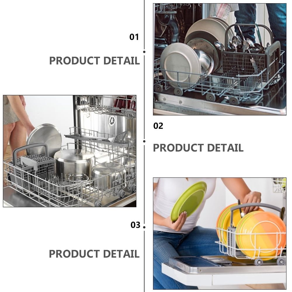 Dishwasher Wheel Roller ABS Dark Grey Easy Install Replace 8Pcs