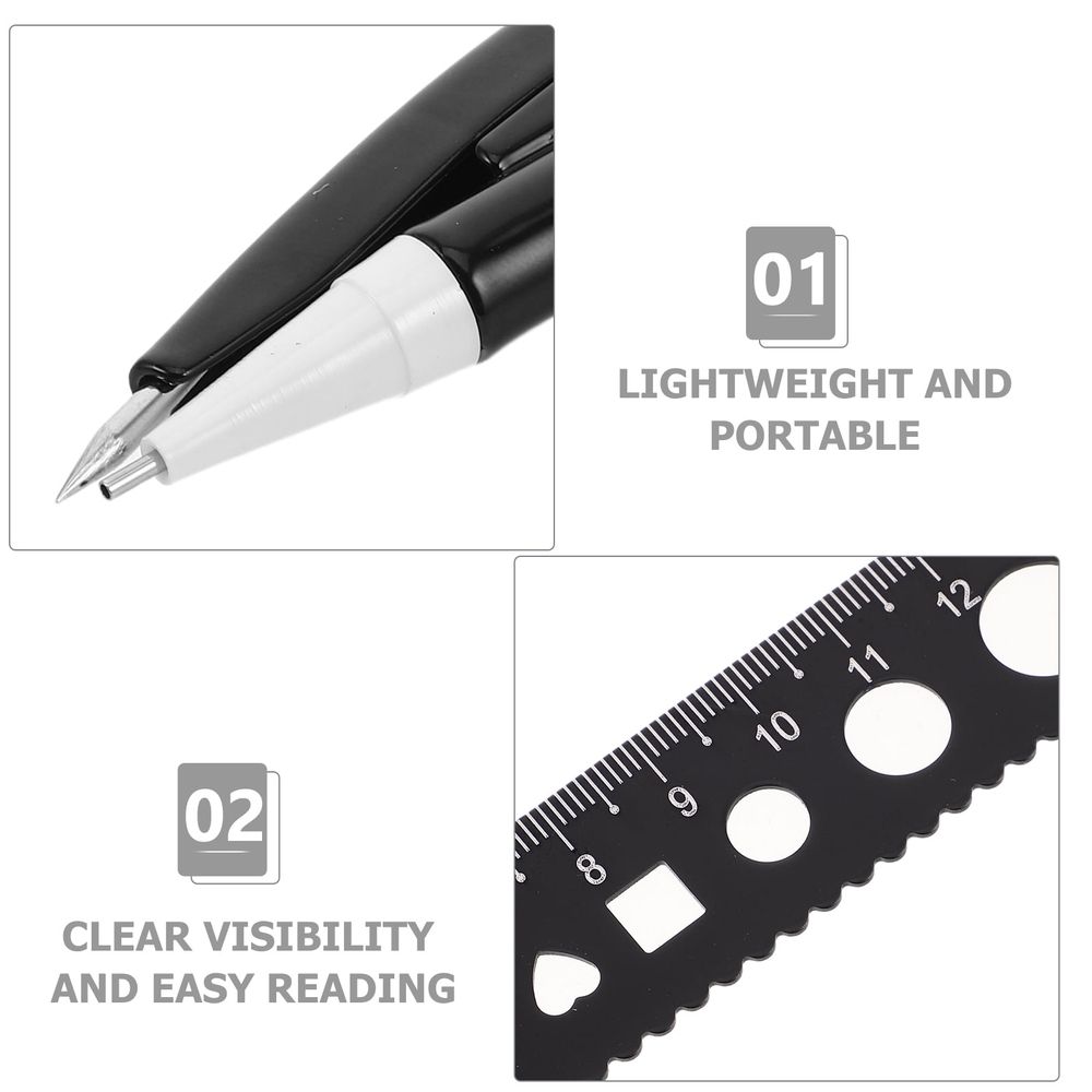 1 Set Geometry Ruler Set Scale Ruler Triangle Rulers Comprehensive Math Drafting Tools with Protractor Metal Geometry Kit for Precise Measurements