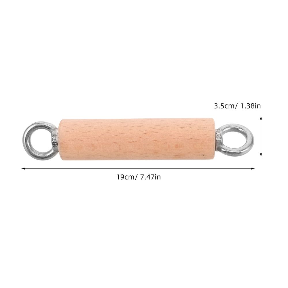 Rope Pull Down Attachment Wooden Grip Pull Up Handles Stainless Steel 1Pack
