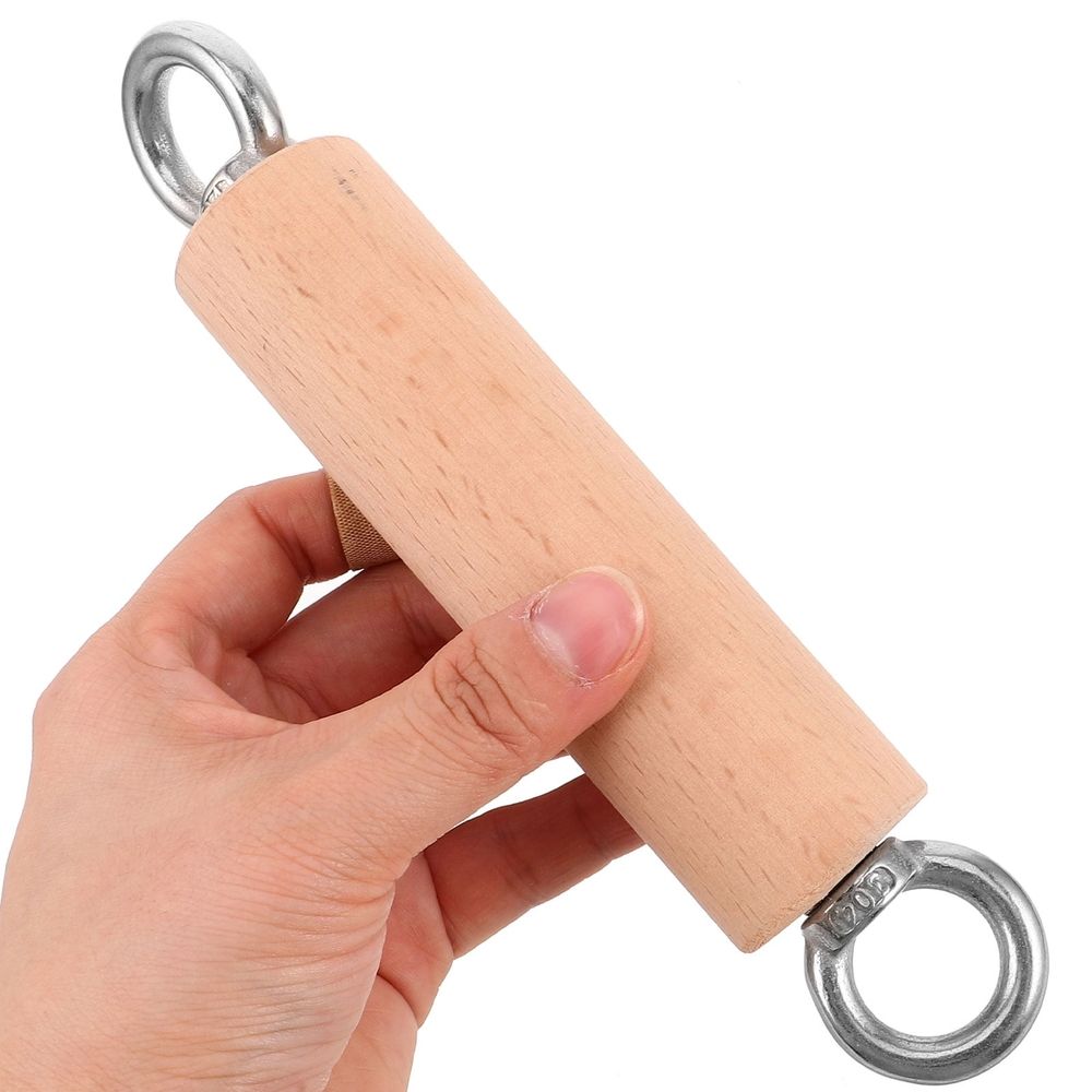 Rope Pull Down Attachment Wooden Grip Pull Up Handles Stainless Steel 1Pack