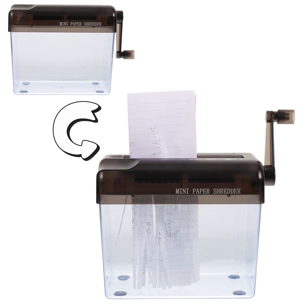 Compact Portable Paper Shredder for Home Use, ABS Material, Lightweight Design in Grey Color