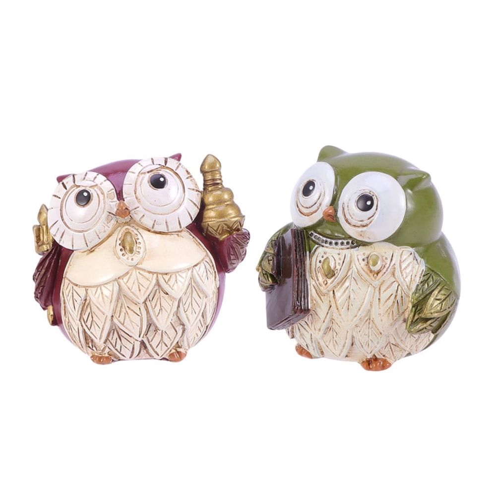 Owl Figurine Ornament Resin Gift for Couples Festival 1 Pair