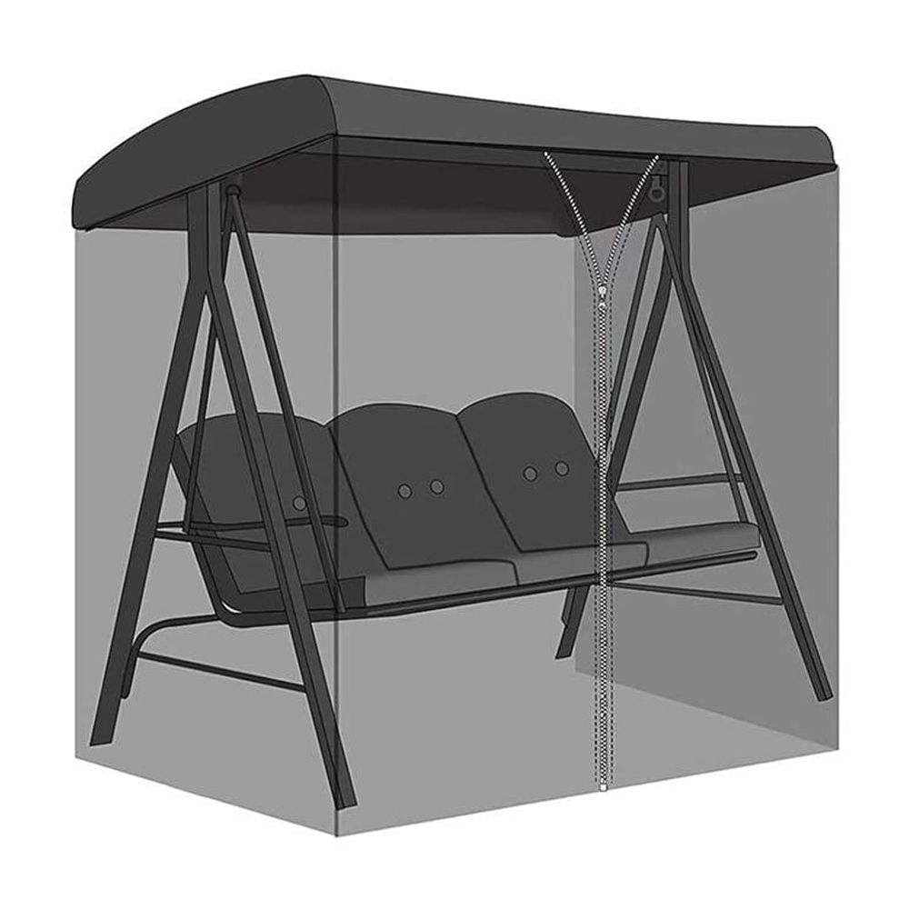 Patio Mosquito Netting for Swing Chairs, Outdoor Mosquito Screen with Zipper, Waterproof Top, Polyester Mesh Curtains for Garden Gazebo & Porch