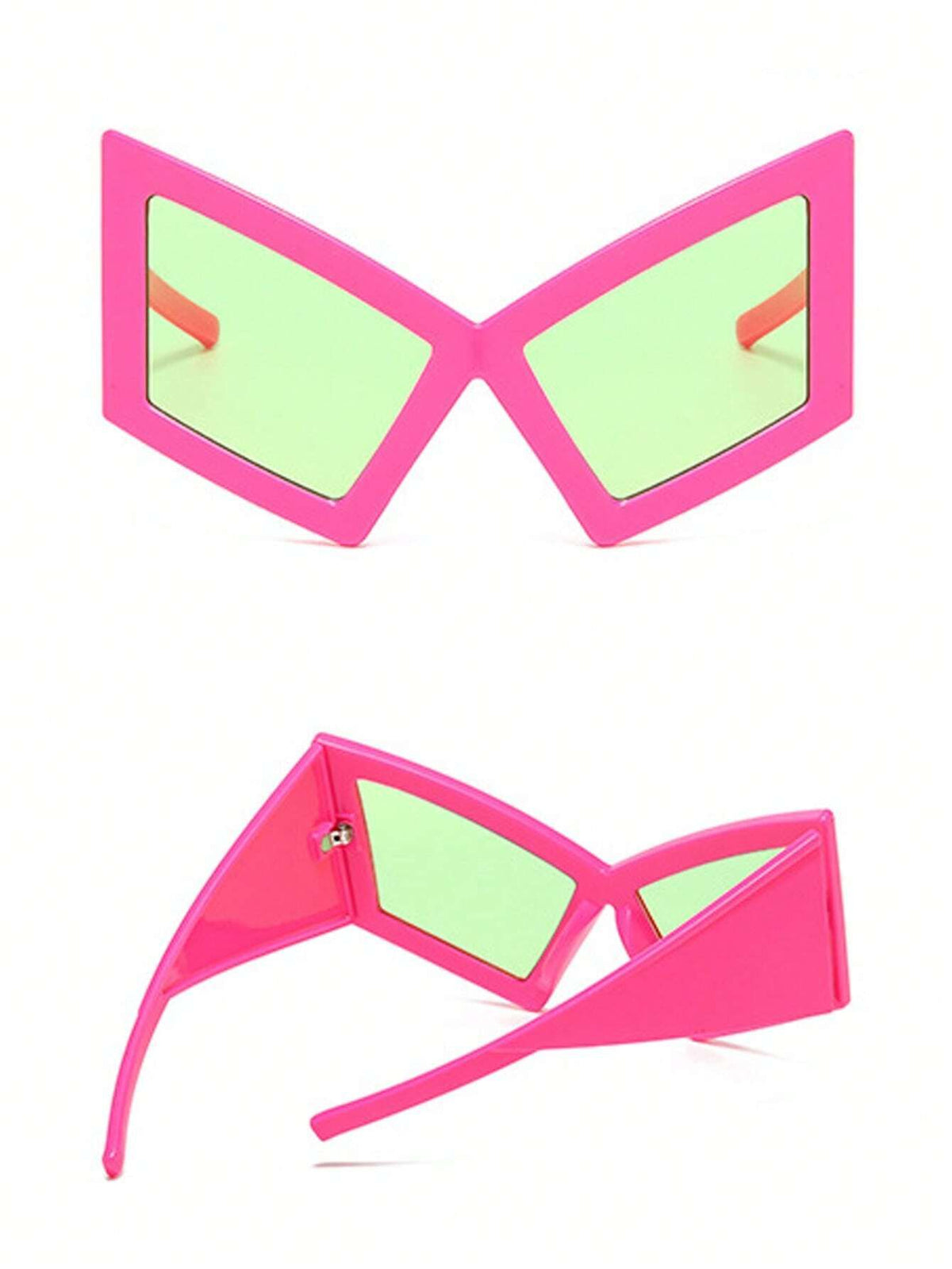 Oversized Cat Eye Fashion Glasses Personalized Retro Hiphop Beach Accessories Rose Red Party Stylish Glasses Bohemian Halloween Beach Decor Women Essential Item Great Gift Option