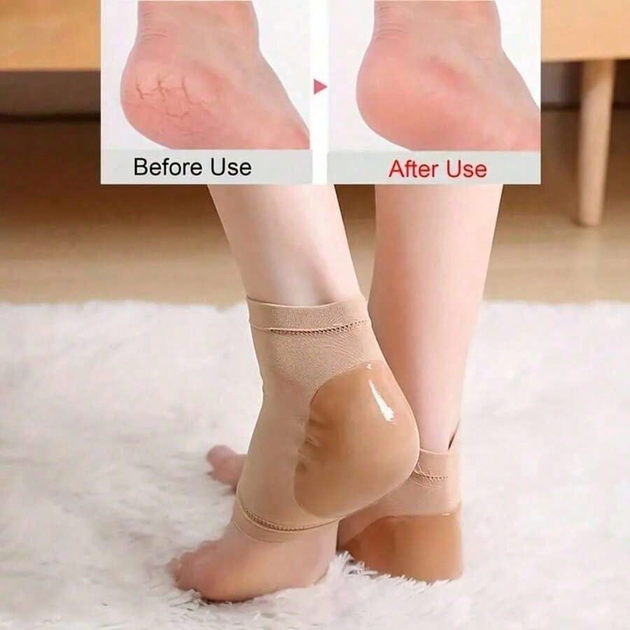 Moisturizing Foot Protector Soft Support Exfoliation Breathable Odor Proof 2 Pairs Foot Sleeves For Dry Cracked Heels Skin Care Pedicure Treatment