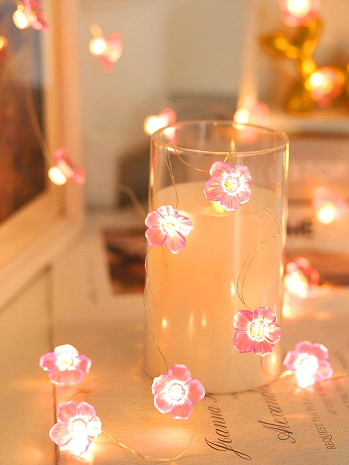 1PC 3M 30LED Cherry Blossom Copper Wire String Lamp – Shaped Like Cherry Blossom, Ideal for Home Decoration, Gifts, Warm Atmosphere Lighting(USB)