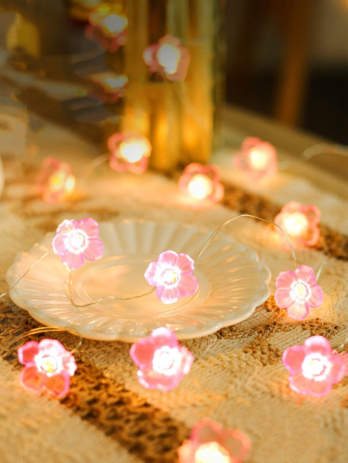 1PC 3M 30LED Cherry Blossom Copper Wire String Lamp – Shaped Like Cherry Blossom, Ideal for Home Decoration, Gifts, Warm Atmosphere Lighting(USB)