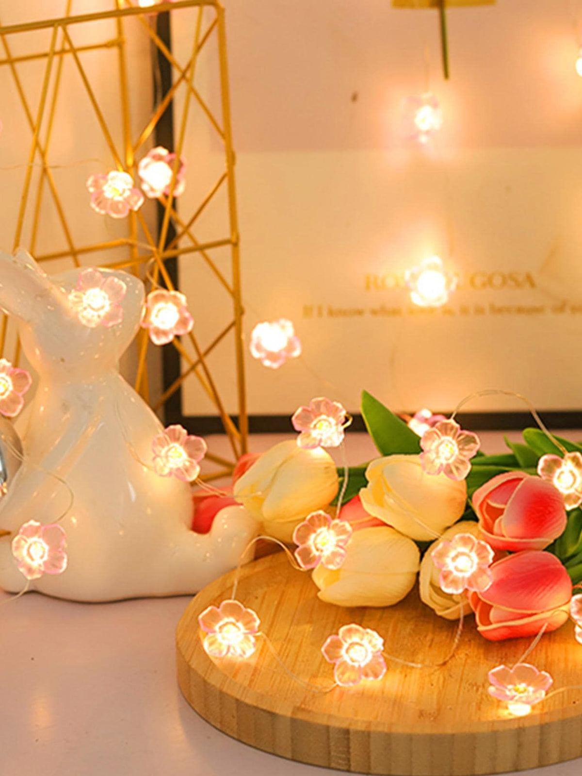 1PC 3M 30LED Cherry Blossom Copper Wire String Lamp – Shaped Like Cherry Blossom, Ideal for Home Decoration, Gifts, Warm Atmosphere Lighting(USB)