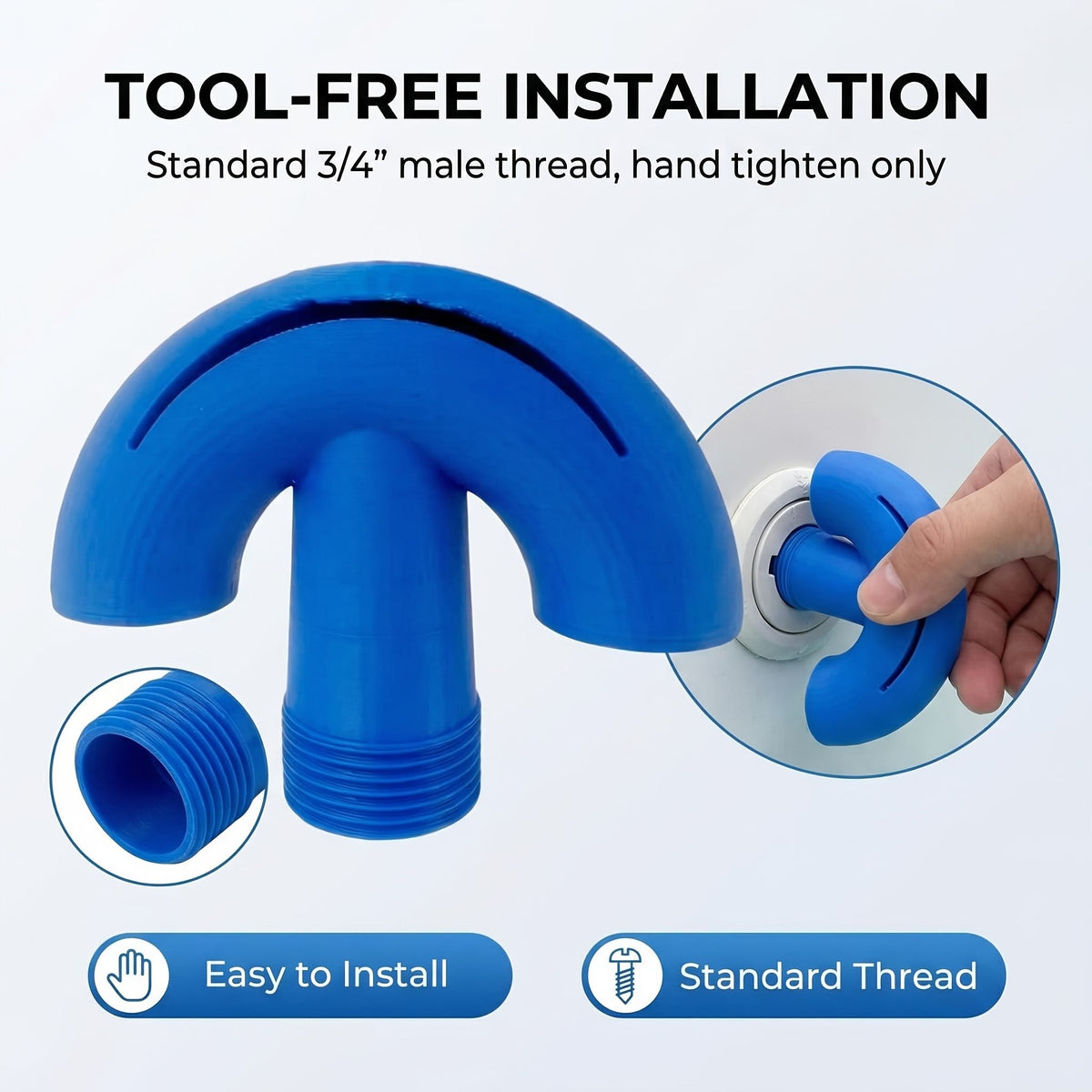 3/4 Inch Universal Swimming Pool Aeration Fountain, Cools Hot Water, Creates Waterfall Spray for Above Ground & In Ground Pools, Blue 5Pcs