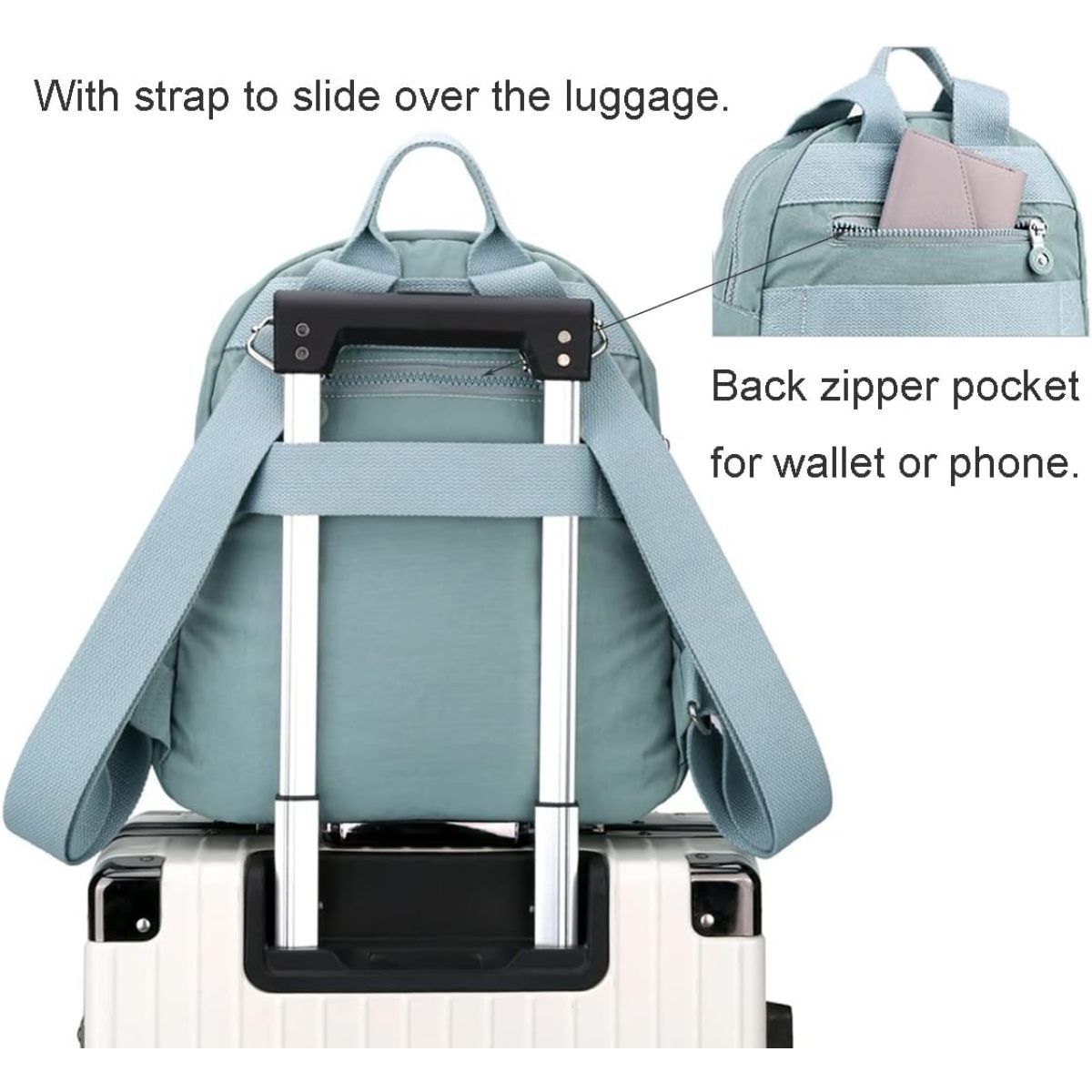 Mini Backpack Purse for Women Small Nylon Daypack for Ladies Lightweight Travel Bag Casual Shoulder Bag