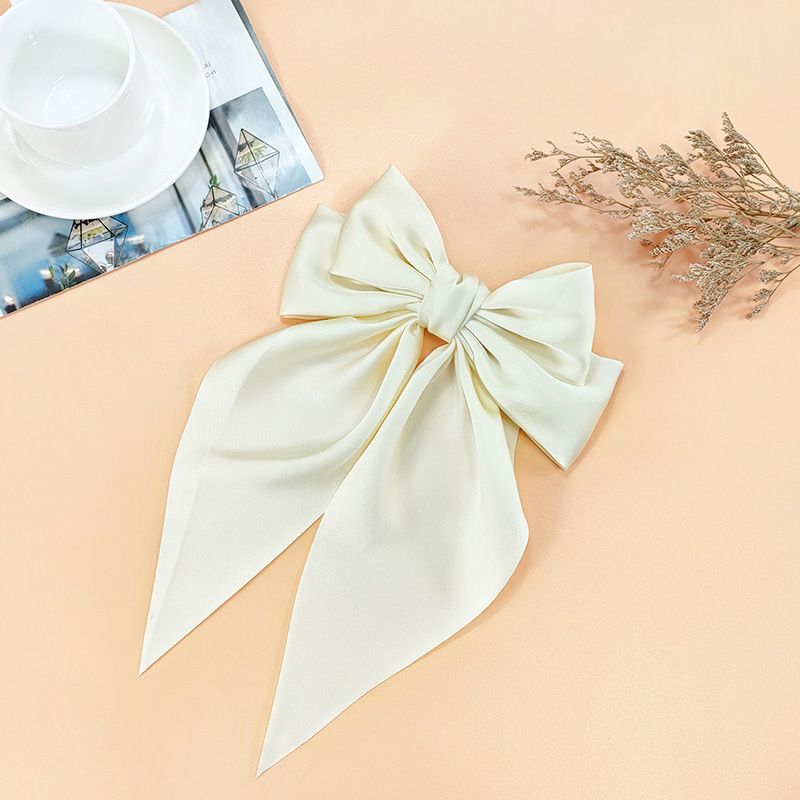 Silky Satin Hair Bows 3Pcs Big Hair Bows for Women Hair Ribbons Oversized Long Tail White Hair Bow Hair Bow Large Hair Ribbon