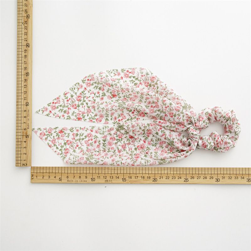 6 Pcs Floral Hair Scarf Scrunchies bowknot floral hair ribbons ties Chiffon Scarf Scrunchies Bow Ties Hand Bands Elastic Ropes