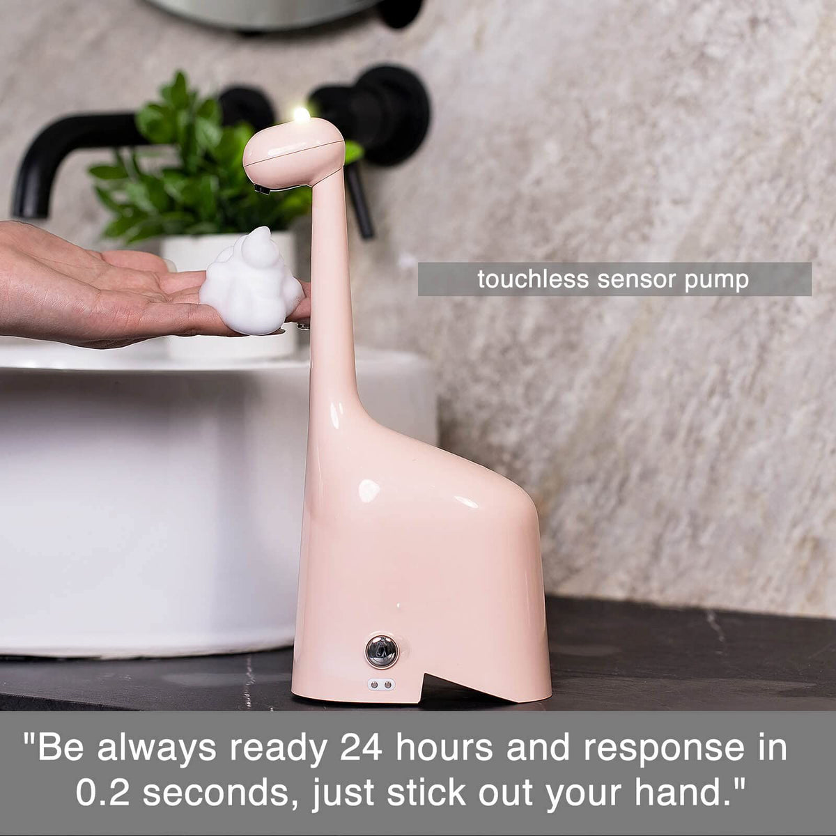 Soap Dispenser Automatic Foaming Hand Soap Dispenser Touchless Foam Soap Dispenser Rechargeable Bathroom Countertop Soap  (Pink)