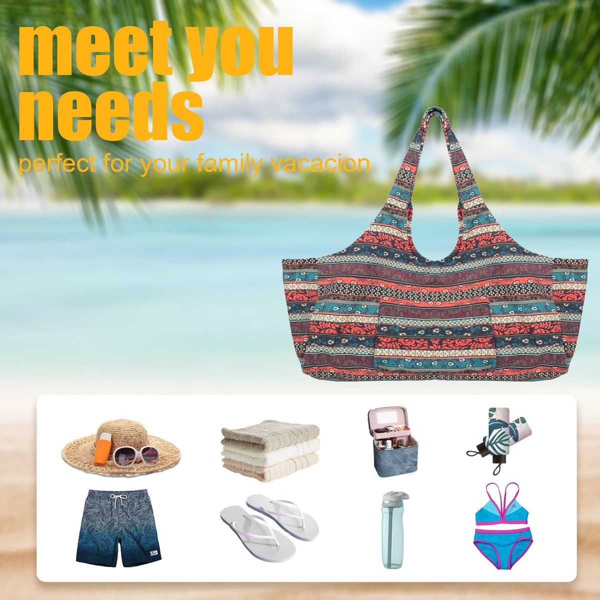Large Yoga Mat Bag, Yoga Mat Handbag with Multi-Function Storage Pockets, Capacity for 2 Thick Yoga Mats, Lightweight and Durable