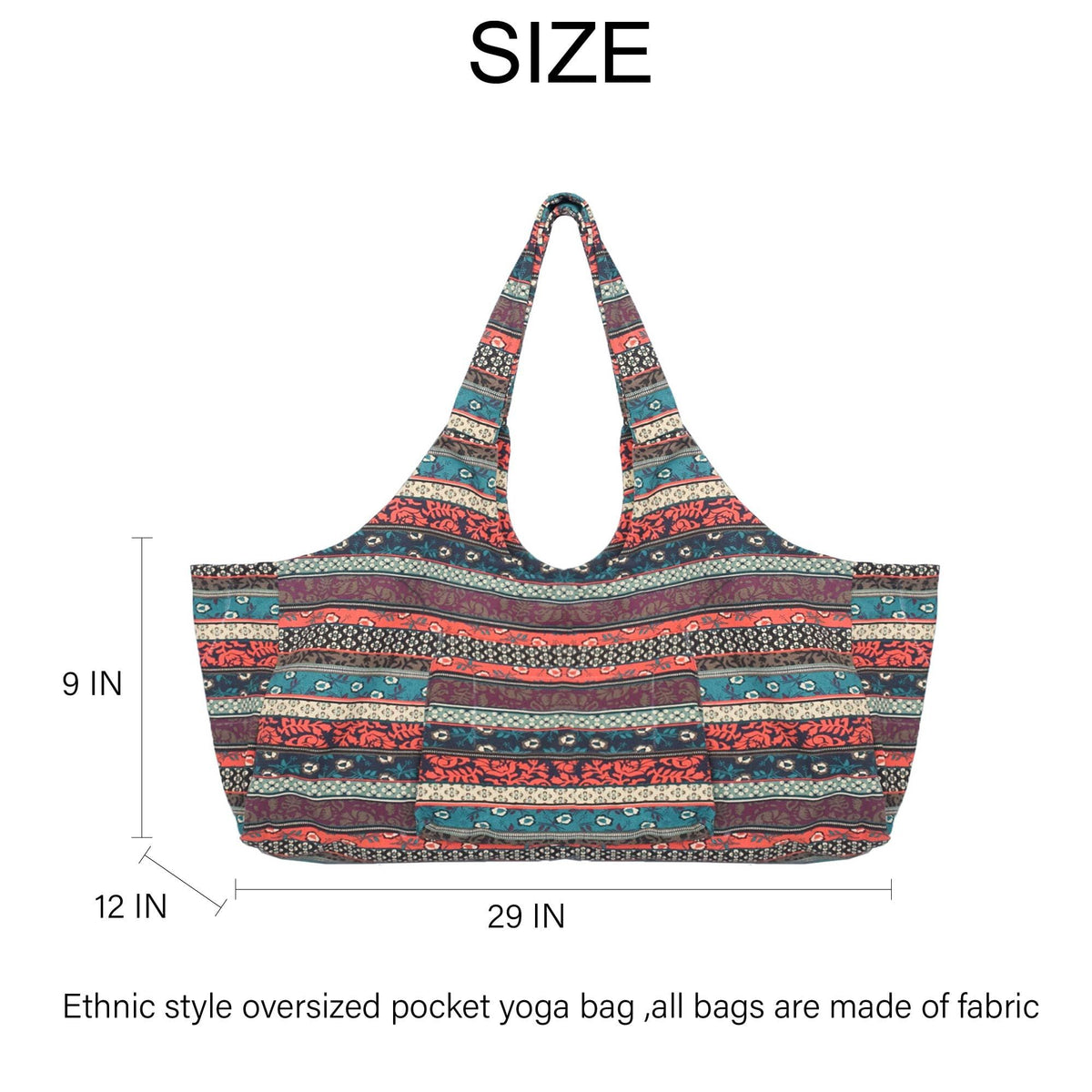 Large Yoga Mat Bag, Yoga Mat Handbag with Multi-Function Storage Pockets, Capacity for 2 Thick Yoga Mats, Lightweight and Durable