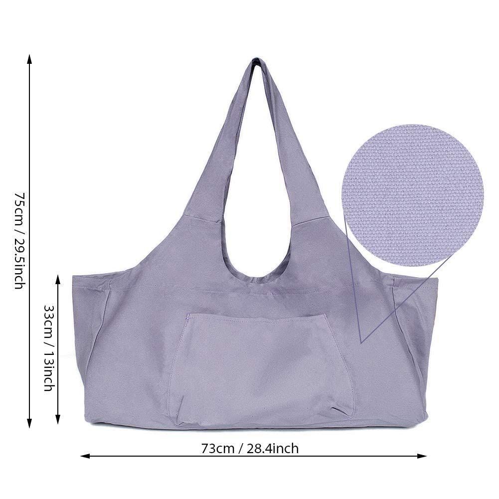 Yoga Mat Bag, Large Yoga Mat Tote Sling Carrier with Strap and Side Pocket, Fitness Clothing Travel Workout Handbag Fit Most