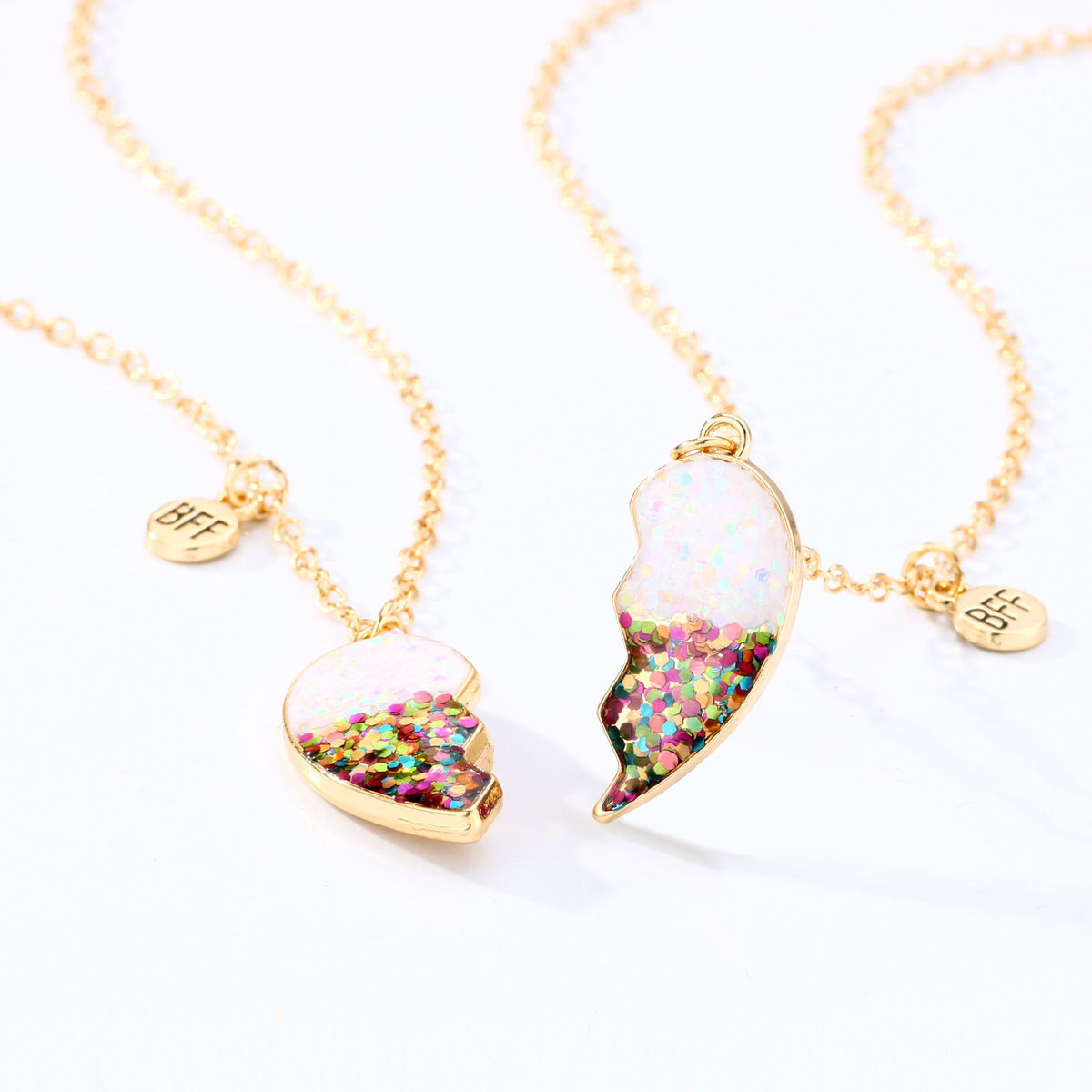 Necklace for 2 Magnetic Split Heart Necklaces Set Friendship Gifts Matching Pendant for your friend or sister on party