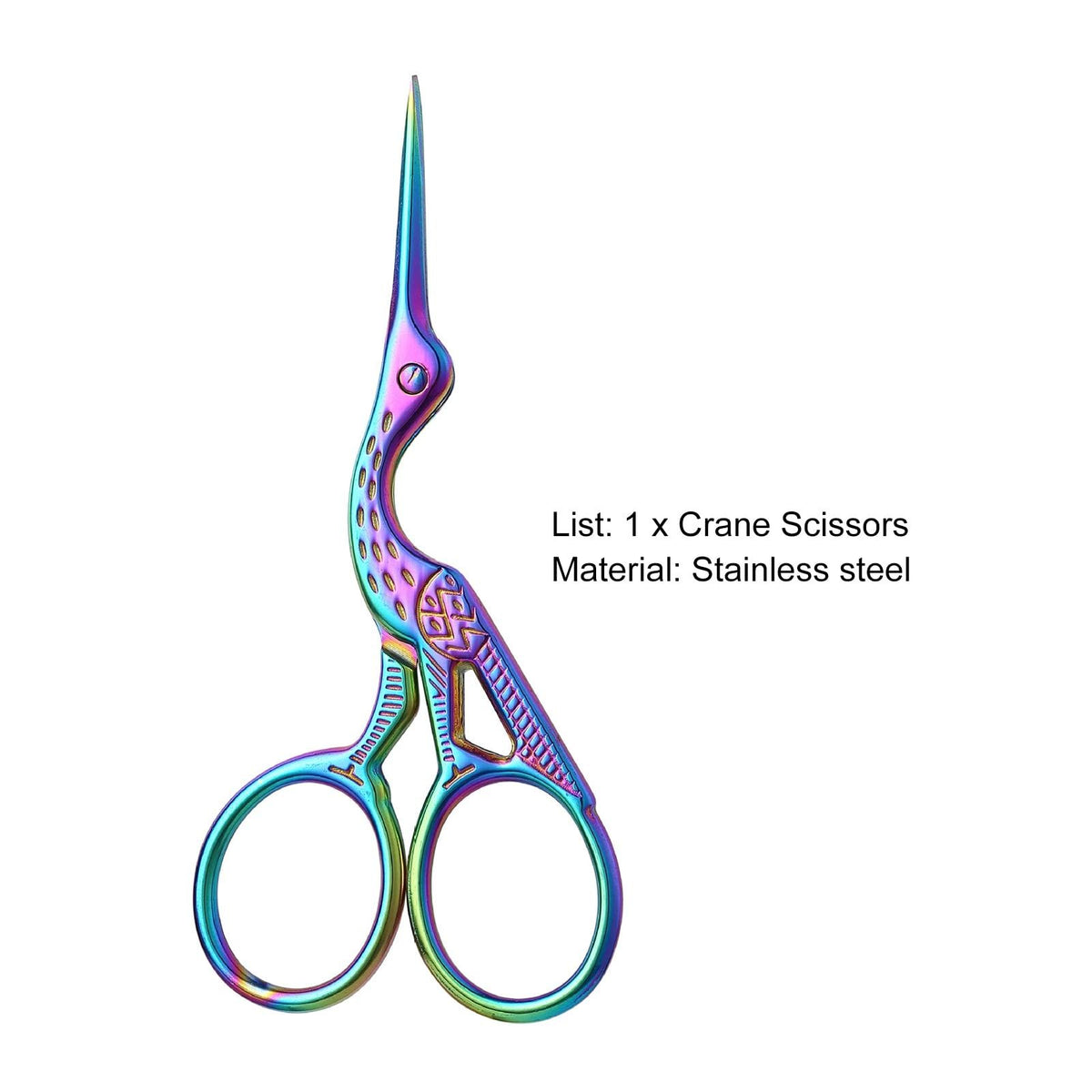 3.5" Rounded Tip Vintage Stork Scissors, Cuticle Pedicure Beauty Grooming Scissors for Eyebrow, Facial Hair, Dry Skin, Nose Hair
