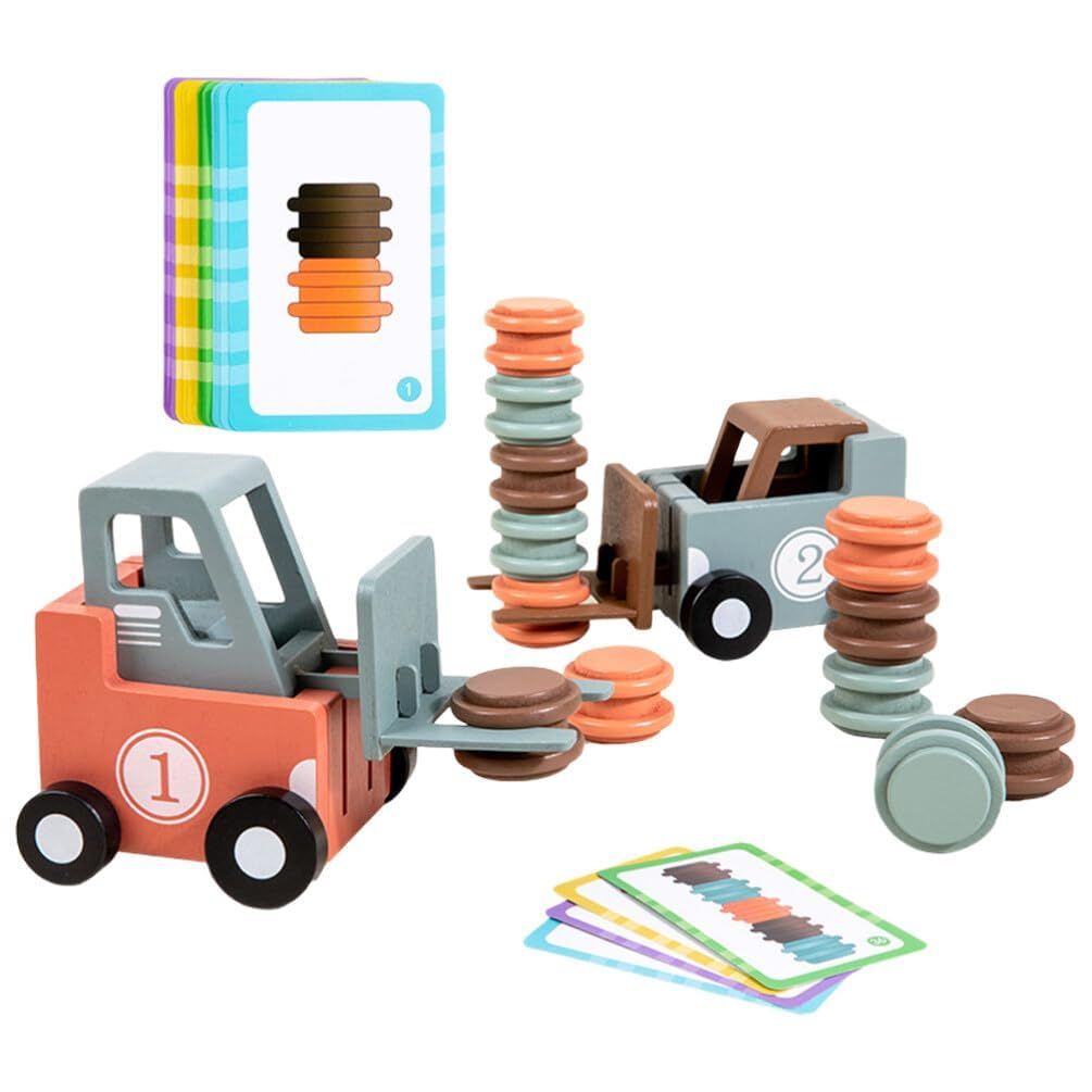 Engineer Forklift Transport Game, 2-Player Stack & Matching Skill Game, Crazy Forklift Training Transport Game,Engineering Truck