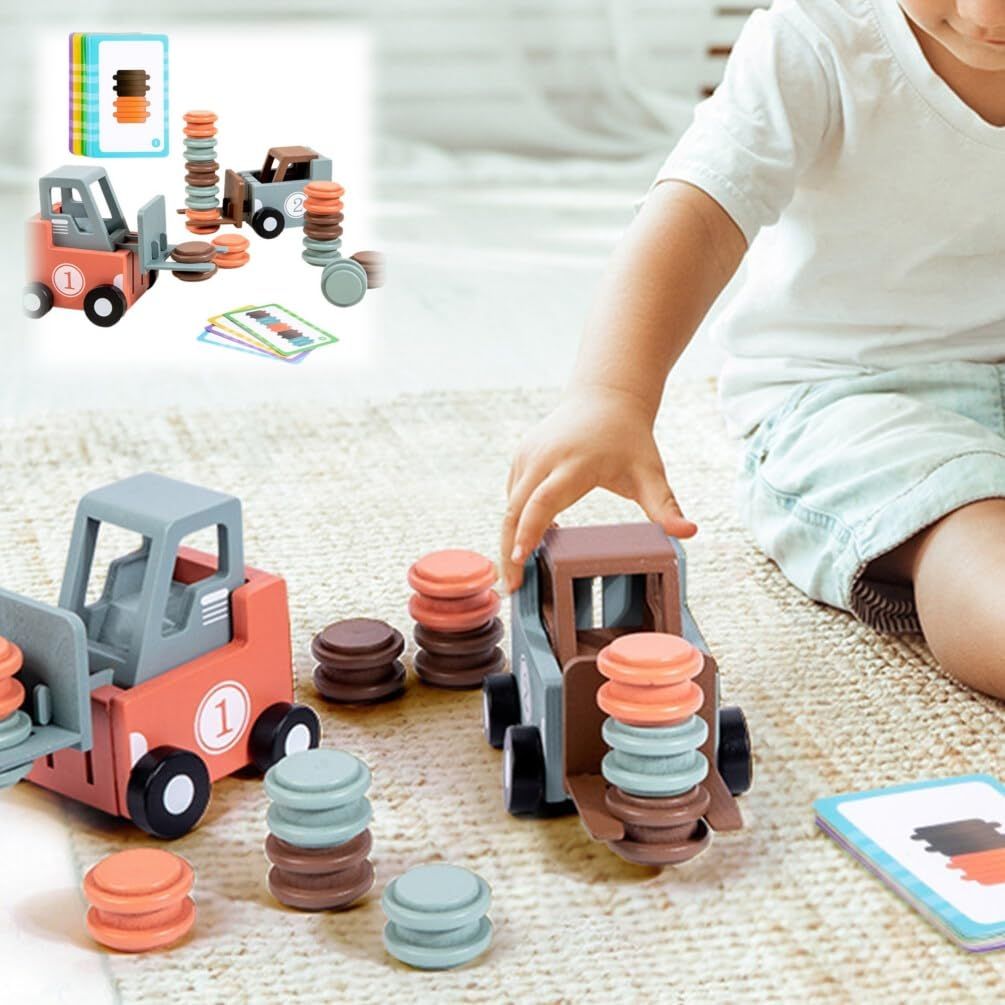 Engineer Forklift Transport Game, 2-Player Stack & Matching Skill Game, Crazy Forklift Training Transport Game,Engineering Truck