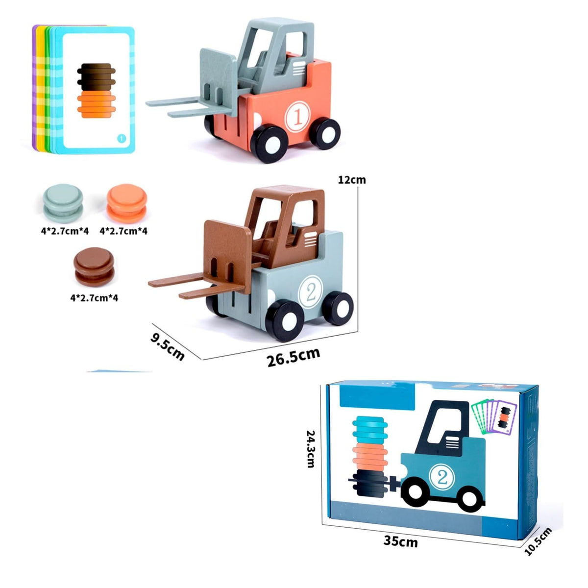 Engineer Forklift Transport Game, 2-Player Stack & Matching Skill Game, Crazy Forklift Training Transport Game,Engineering Truck