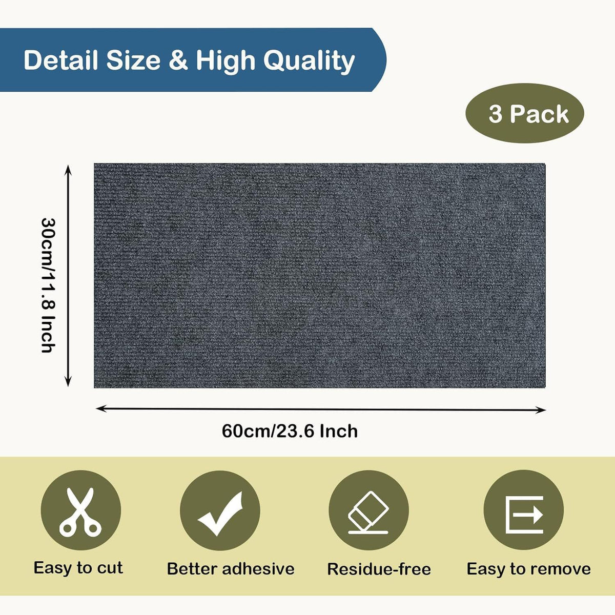 Cat Scratch Mats Trimmable Self-Adhesive Cat Scratching Post Carpet Cat Tree Shelves Replacement Parts Easy Use Cat Scratcher