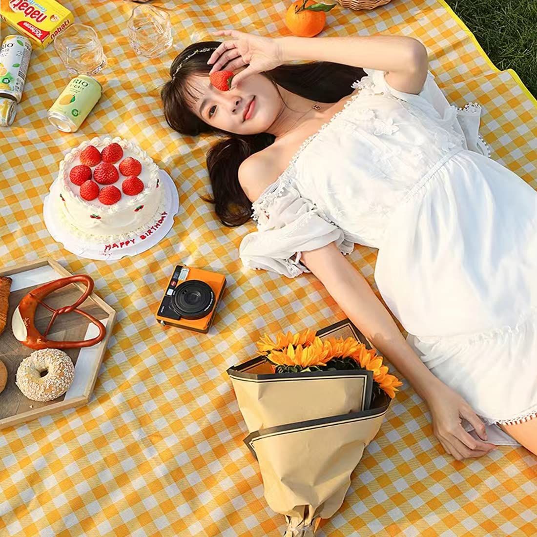 Outdoor Picnic Blankets, Waterproof Sandproof Portable Blankets, Foldable and Lightweight for Spring Summer Camping, Beach, Park