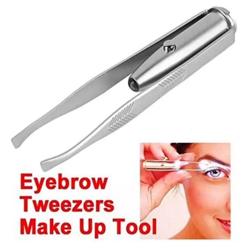 Tweezers with LED Light. Eyebrow and Eyelash Hair Removal Tool. Pluck & Trim Unwanted Hairs. Illuminate Dark Areas
