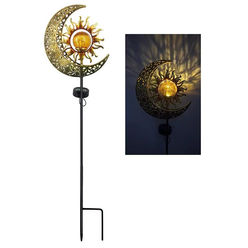 Light Garden Solar Lights Glass Decor Exterior Solar Lights Solar Garden Lights Solar Garden Decor Moon Garden Light Sun Garden