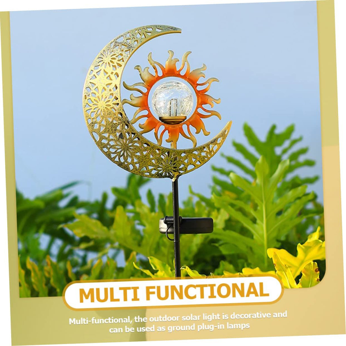 Light Garden Solar Lights Glass Decor Exterior Solar Lights Solar Garden Lights Solar Garden Decor Moon Garden Light Sun Garden